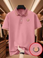 Men's Golf T Shirt with Tiger Head Pattern Print - Classical Casual Men's Polo Shirt Short Sleeve & Collar for Business Daily Wear XXL brown