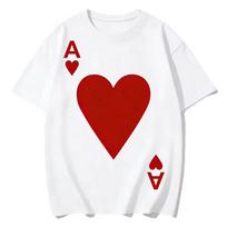 Ace of Hearts Blackjack Cards Poker 21 A Print Women's T-shirt Original Design Gifts T shirts Funny Shirt Ropa Hombre Men T shirt 120 white