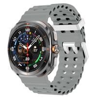 Jūrinis dirželis Samsung Galaxy Watch Ultra 2025 Sportinis silikoninis dirželis-apyrankė Samsung Galaxy Ultra 47mm Laikrodžio dirželio priedai Silver Buckle