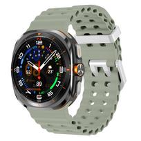 Jūrinis dirželis Samsung Galaxy Watch Ultra 2025 Sportinis silikoninis dirželis-apyrankė Samsung Galaxy Ultra 47mm Laikrodžio dirželio priedai Silver Buckle