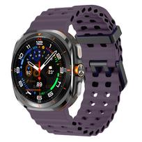 Jūrinis dirželis Samsung Galaxy Watch Ultra 2025 Sportinis silikoninis dirželis-apyrankė Samsung Galaxy Ultra 47mm Laikrodžio dirželio priedai Black Buckle