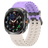 Jūrinis dirželis Samsung Galaxy Watch Ultra 2025 Sportinis silikoninis dirželis-apyrankė Samsung Galaxy Ultra 47mm Laikrodžio dirželio priedai Black Buckle