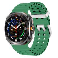 Jūrinis dirželis Samsung Galaxy Watch Ultra 2025 Sportinis silikoninis dirželis-apyrankė Samsung Galaxy Ultra 47mm Laikrodžio dirželio priedai Silver Buckle