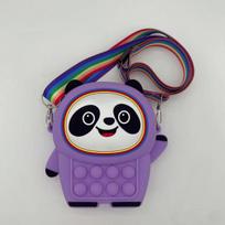 Crossbody Bubble Pop It Coin Purse - Silicone Mouse Killer Decompression Toy black