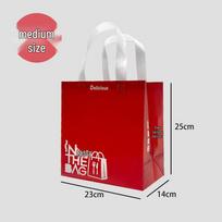 Convenient Insulated Meituan Takeaway Tote Bag for Food and Drinks Delivery Medium Non-insulated Pack, 50 pcs red