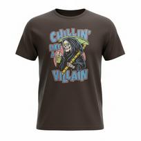 ODM Graphic Tee Black T-Shirt Grim Reaper Chillin' Like a Villain, Size M 5XL įvairiaspalvis