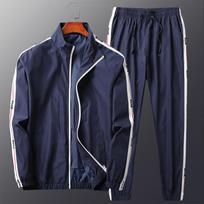 Rudens vyrų sportinio ir laisvalaikio kostiumo bėgimo dviejų dalių rinkinys XXXL black