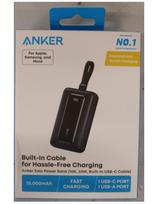 SALE OUT. Power Bank with Built-In USB-C Cable | A1688H11 | 10000 mAh | Black | DAMAGED PACKAGING