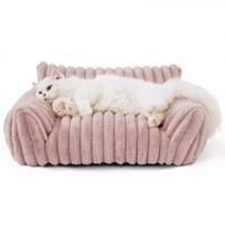 Rabbit fleece pet sofa bed removable and washable four seasons universal cat and dog kennel warm cushion XS【50*40*20cm】 white