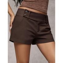 suit shorts slim women's hot pants Spice girl casual high waist new women's summer European and American pants S tamsiai ruda spalva