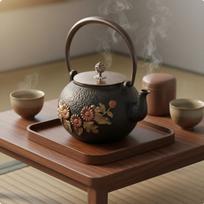Japanese Cast Iron Teapot Copper Lid Kettle Uncoated Vintage Tea for Home 1.2 1.2L Sunflower