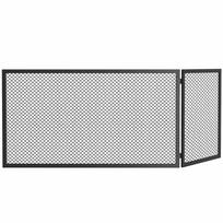 Fireplace Screen, Foldable Spark Guard Made of Metal, 141 x 50 cm 141 x 1 x 50 cm