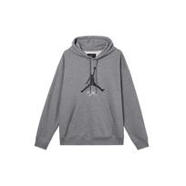 Jordan Fleece Lined Hooded Drawstring Knitted Fabric Long Sleeved Sweatshirt Men's Carbon Gray FD7546-091 M gray