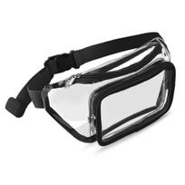 Transparent Fanny Pack with Adjustable Strap Large Capacity Waterproof Quick Release Clear Waist Bag for Men Women black