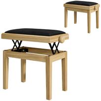 Piano Bench Adjustable Height Piano Stool 45 56 Cm Keyboard Bench Velvet Cushioned Seat Natural Wood