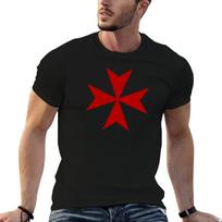 Maltese Cross Knights Templar Holy Grail The Crusades Tshirt Anime T Shirts Oversize T Shirts For Unisex Cotton Tshirt 2XL black