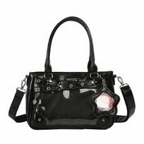 Nylon Ulzzang Ita Bag Y2K Anime Tote Bag Creative PVC Transparent Shoulder Bag  Children juoda