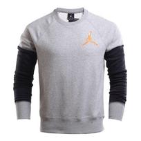 Jordan The Varsity Graphic Crew Casual Round Neck Pullover Long Sleeve Color Block Sports Sweatshirt Men sweatshirt 724515-064 XL gray