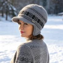Warm Knitted Beanie Hat Women Seniors Winter Fleece Lined Ear Protection Cap Soft Acrylic Cold Weather Gray gray