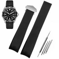 TAG HEUER Diržas Guminis Laikrodžio Dirželis 22mm Silikoninis Minkštas Laikrodžio Dirželis Laikrodžio Dirželis D Sagtis Tipo Laikrodžio Dirželis Suderinamas su TAG HEUER Pakaitiniu Dirželiu su juoda