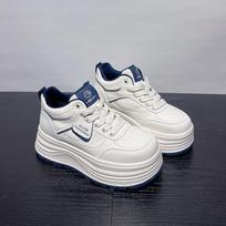 Ju good-looking fleece white shoes, women's autumn and winter heightened platform shoes, new lightweight soft-soled sports and casual shoes 40 white