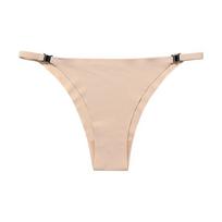 Simple girl panties intimate low-rise pure cotton crotch seamless ice silk sexy free-to-take briefs XL beige