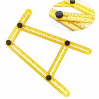 Measuring Tool - Angle Ruler - Plastic - 25 cm - Yellow - Multifunctional