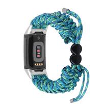 Klasikinio audinio pintas virvelinis dirželis Fitbit Charge 5 apyrankės dirželis Reguliuojamas moteriškas vyriškas laikrodžio dirželis Fitbit charge 6 Smart Watch For fitbit charge 6 blue