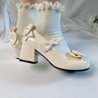 Women's Sweet Party Midi Heels Cute Round Head Bow Shoes Elegant Minimalist Comfortable Shoes 40 gray