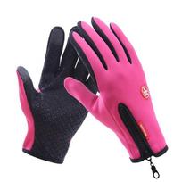 Full Finger Windproof Waterproof Gloves For Men And Women Outdoor Sport Activities Rose Pink,M black