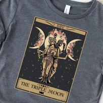 Triple Moon Shirt, Hecate Goddess 2XL gray
