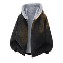 Men's 2025 Lambswool Coat: Thickened Autumn/Winter Fleece Jacket 4XL gray
