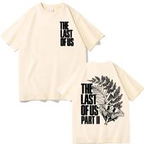 Crew Neck T - Shirt with The Last of Us Part II Moth Creative - Inspired Graphic Featuring Game Art for Fans M beige