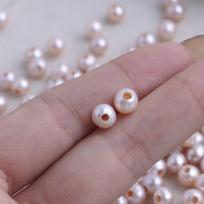2.0mm Hole Fairy Pink Near-Round Freshwater Pearl Beads (6-7mm) for DIY Jewelry 10 pieces 2.0mm hole gray