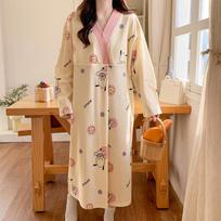 Maternity Labor and Postpartum Two-Piece Set: Summer/Autumn Nursing Gown and Inpatient Skirt for Pregnant Women XL (120-135 jin) beige