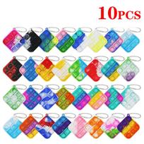 10/30/50Pcs Pop Keychains Fidget Toys Bulk Push Stress Relief Sensory Toys Classroom Prizes Birthday Party Favors
