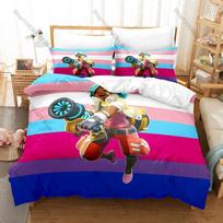 Slime Rancher 2 3PCS Bedding Set, Duvet Cover + 2 Pillowcases, Cute Game Slime Print Soft Microfiber for Gamers Bedroom Decor 155x200cm