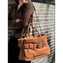 Unisex Retro Square Tote Bag With Distressed Finish Minimalist Handheld Crossbody Daily Casual Wear Brown