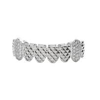 Hip Hop Diamond Rhombus Grillz Teeth Jewelry - Unisex Trendy Decoration white