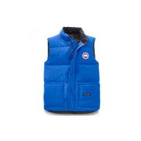 Canada Goose Freestyle serijos ančių pūkų Raudono ženklo vientisa vandeniui atspari liemenė su logotipu ir stovinčia apykakle, užtrauktuku, lengva, unisex, mėlyna 4154MPB-64 M