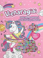 Spalvinimo knygelė su blizgučių lipdukais „Vienaragiai“, Spalvinimo knygelė su blizgučių lipdukais „Vienaragiai“