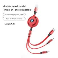 Automobilinis 3 viename USB laidas C tipo Micro USB Greito įkrovimo laidas, skirtas BMW E46 E90 E60 F30 F10 E39 i3 i4 X1 X2 X3 X5 X4 X6 X7 M3 M4 M5 M2 raudona