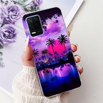 For Realme 8 5G RMX3241 Telefono dėklas Realme8 5G Elegantiškas gėlių katės raštas Minkštas silikonas Skaidrus TPU dėklai Realme 8 5G