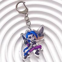 LOL Paslaptingas:League of Legends Jinx Akrilinis Raktų Pakabukas Aksesuarai Krepšys Mielas Animacinis Juokingas Kuprinės Raktų Pakabukai Kūrybiškos Draugų Dovanos 5cm gray