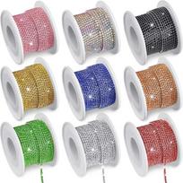 2 mm 9 metrų krištolinio krištolinio akmens uždaros grandinės apipjaustymo nagų grandinės papuošalai amatai „pasidaryk pats“ Crystal Claw Cup grandinės ritinys (Daugiaspalvis) Royal Blue Diamond + Gold Seat gray