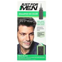 Shampoo in Color, Real Black H-55, 1-time application hair dye kit beige