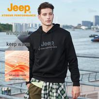 JEEP Men's Hooded Fleece Pullover Sweatshirt 2XL white