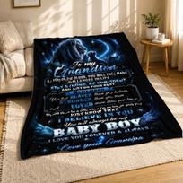 Grandson Lion Inspirational Quote Coral Fleece Blanket 75cm*90cm