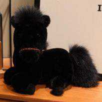 High Quality Cute Pony Plush Toys Cozy Fluffy Resting Prone Little Horse Doll Cool Desktop Pets 2026 New Year Mascot Pretty Gift 30cm juoda