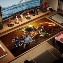 TEAM AVATAR Cartoon Color Mouse Pad Large Gaming Table Cushion Non-slip Laptop Tablet Big Mousepad XXL Mat Mini PC Playmat With Lock edge 30cmx60cm(11.8x23.6inch) brown